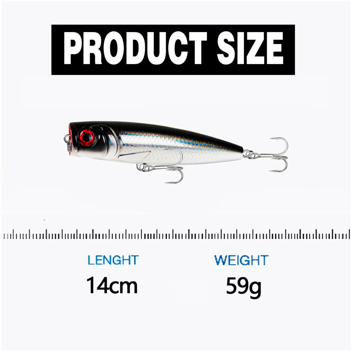 Señuelos de pesca Popper grandes, 14cm, 59g, Twitch Wobbler, cebos artificiales, atún de agua salada, señuelo de curricán, superficie, aparejos de natación Topwater - imagen 4