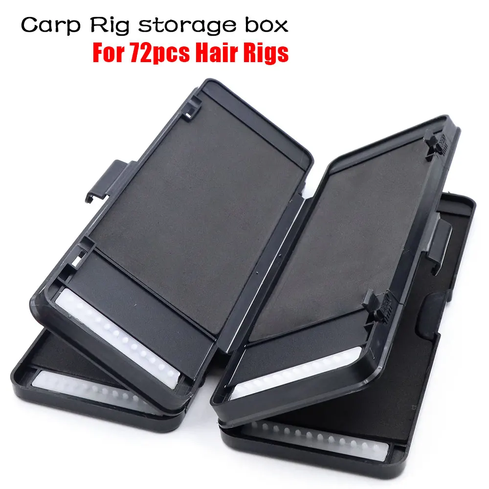 Caja de almacenamiento de aparejo de pelo para pesca de carpa, 72 Uds., aparejos de pesca con anzuelo, caja de aparejos de almacenamiento, billetera de 6 capas, herramienta de equipo de sedal de pesca