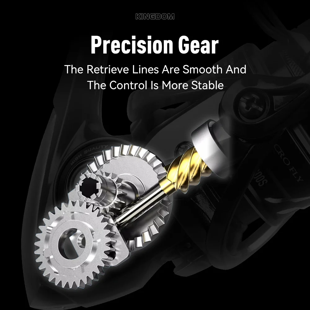 Kingdom Micro Fly Reel Pro carrete de pesca giratorio 160g Utra light 8 + 1 rodamientos sellados 8KG arrastre máximo 5,2: 1 relación de engranaje carrete de pesca - imagen 3