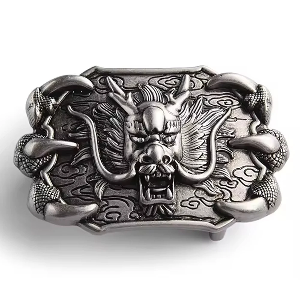 Hebilla de Cinturón Dragón en Latón Antiguo – Grabado CNC a presión - imagen 2