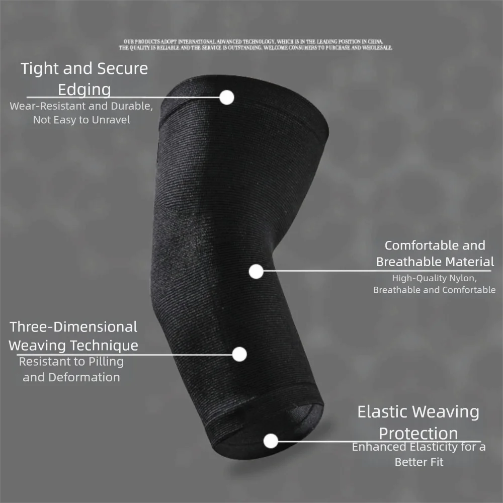Nuevo Soporte de codo de nailon, almohadilla de manga de brazo negra ajustable, protección de codo transpirable, - imagen 4