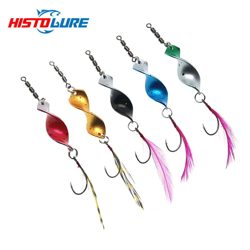 Señuelos de Pesca de Metal Trenzado, Señuelos de Pesca con Cuchara, Señuelos de Jigging, 4g 3mm, Señuelos Artificiales Giratorios, Señuelos Duros para Trucha y Lubina