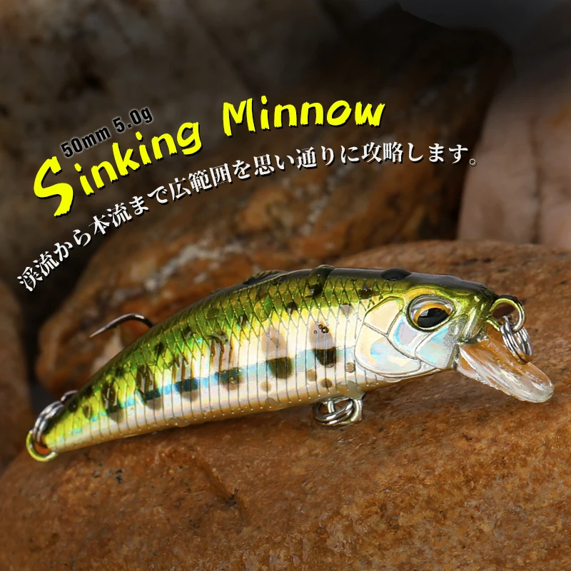 TSURINOYA DW63 50mm/5g hundimiento Minnow Jerkbait señuelo Pesca Artificial Wobblers de plástico cebo duro Pesca Isca para lubina trucha Pike - imagen 2