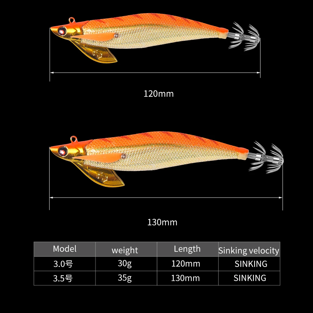 SQUID KING 35g/30g Japón Jig head calamar jig pulpo plantilla pulpo señuelo mar jig juego pesca señuelo calamar anzuelos - imagen 3