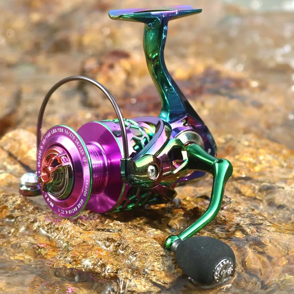 SK-carrete de pesca giratorio de Metal, 12 ~ 15KG, potencia de arrastre máxima, rueda sin huecos, brazo basculante CNC 2000-6000, aparejos de mar, gran oferta - imagen 3