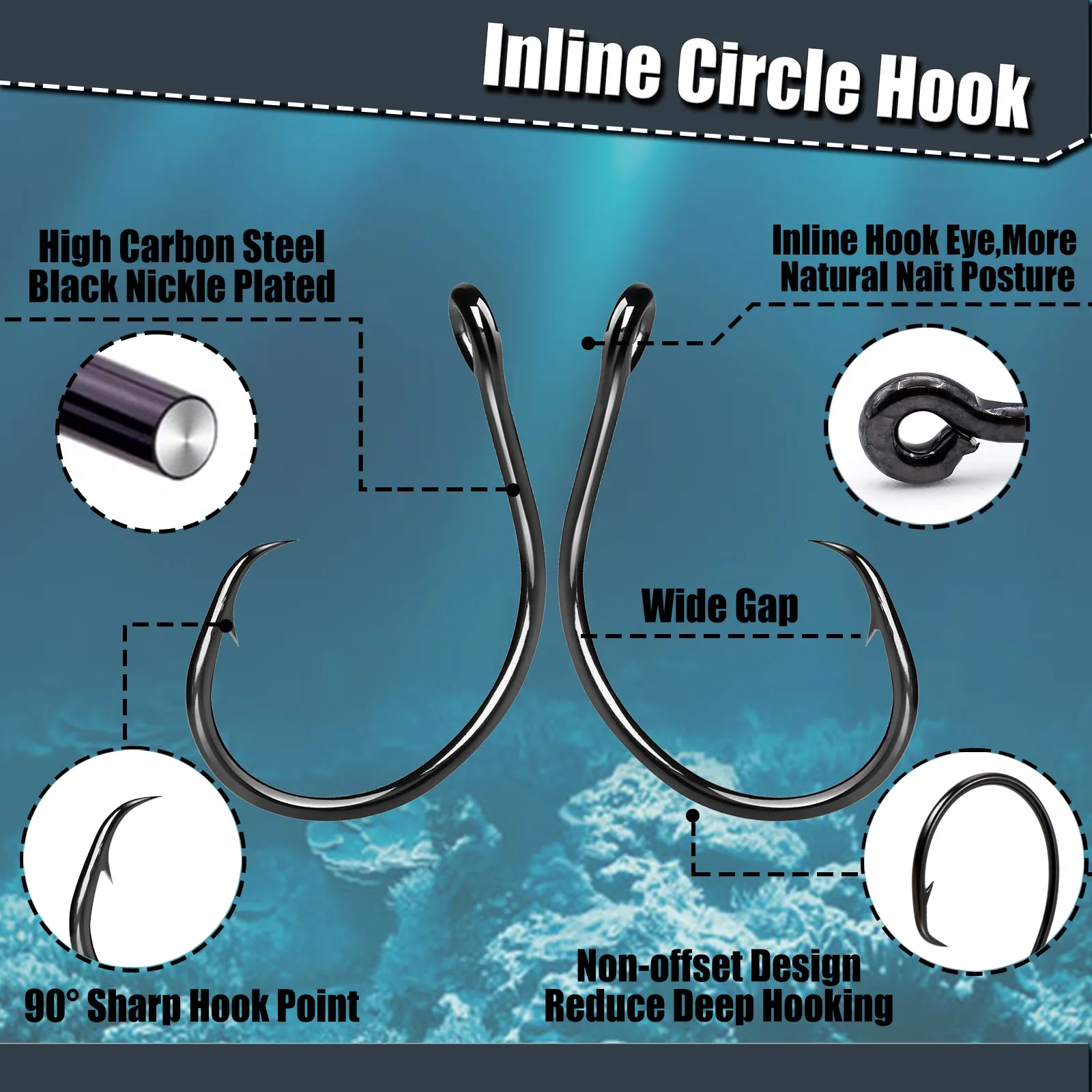 Anzuelo Circular Ancho para Lubina y Crappie – Agua salada y dulce - imagen 3