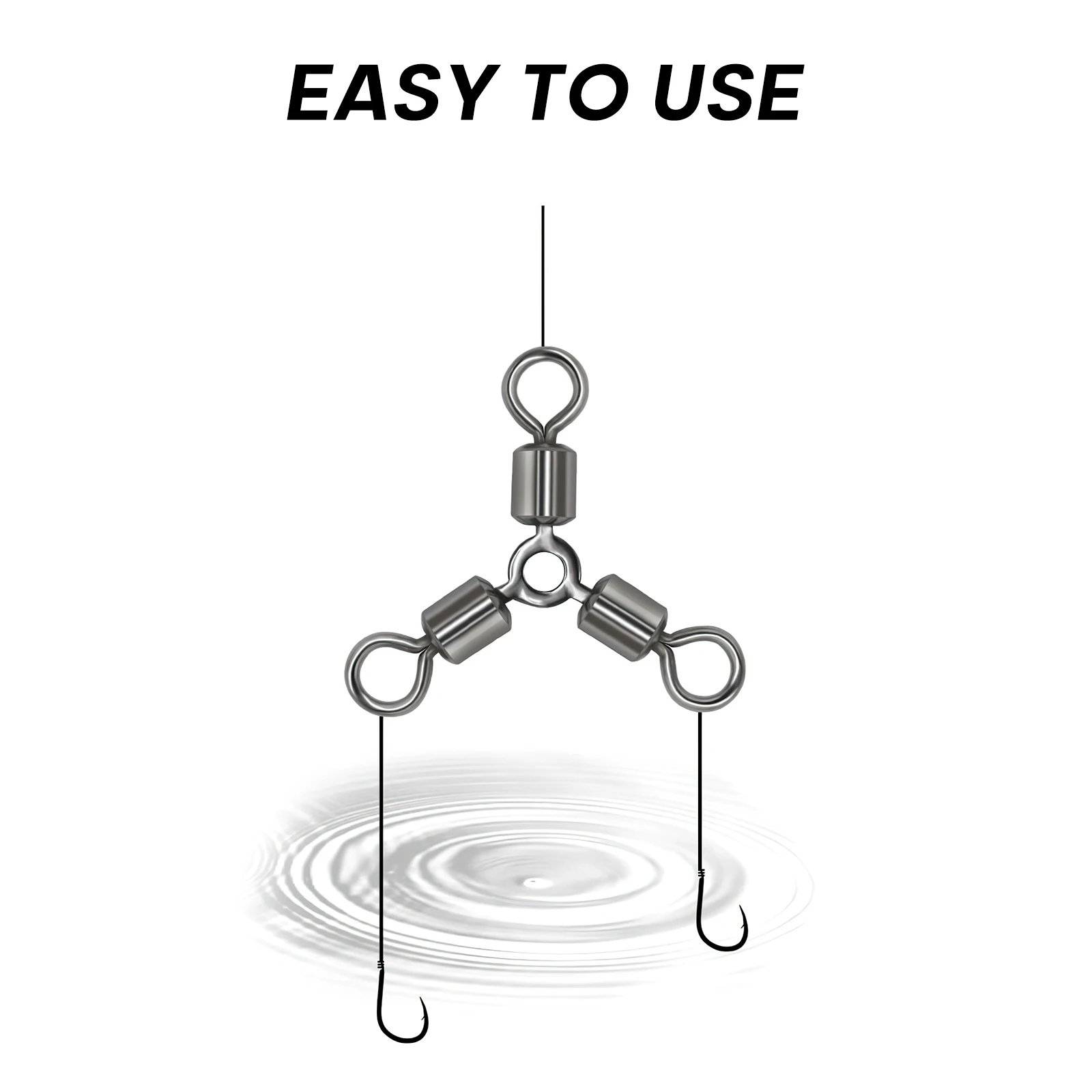 Goture 50 unids/lote giratorios de pesca forma de calabaza luminosa giratorios de pesca giratorios de acero inoxidable de 3 vías accesorios de pesca - imagen 5