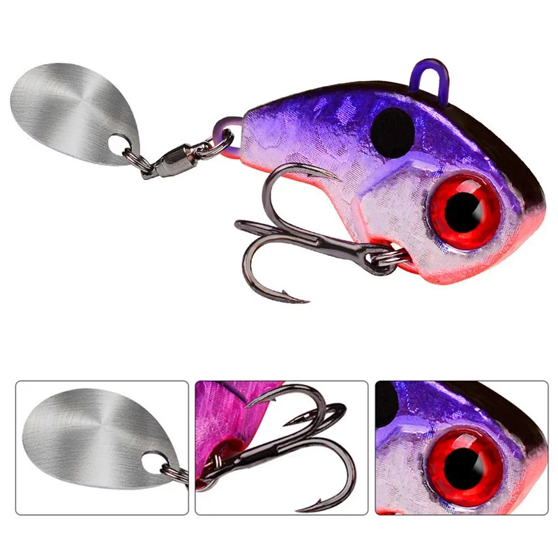 Señuelos giratorios de Metal para pesca, cebo giratorio VIB con vibración, cuchara, 6g, Jigs, trucha, aparejos duros de pesca de carpa, 1 ud. - imagen 5