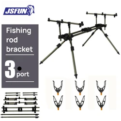 JSFUN-soporte retráctil de aleación de aluminio de 3 cabezales, caña de lanzamiento de batería verde, soporte de batería de pesca para almacén europeo