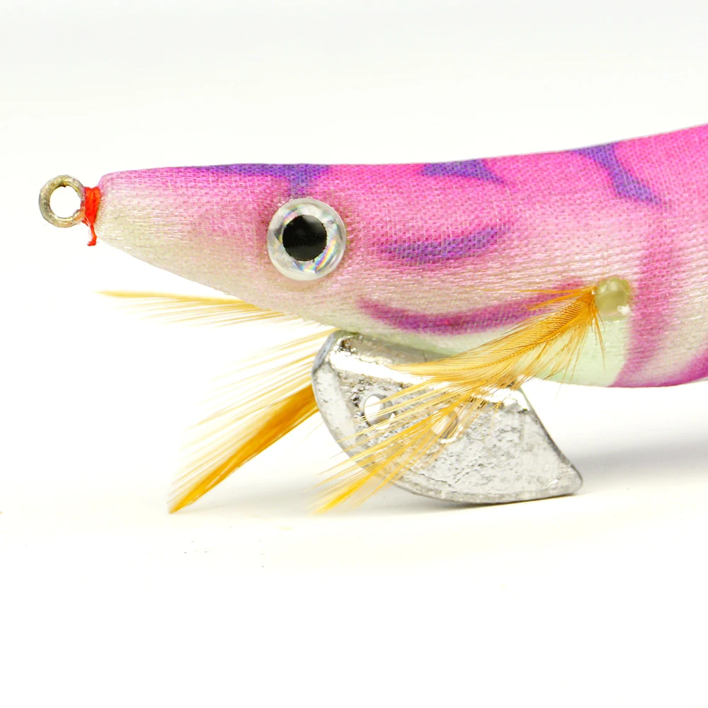 Hirisi Juego de plantillas de calamar luminosas de 10 piezas: diseño de camarones de madera para pulpo, sepia y camarones, señuelos de pesca de agua salada - imagen 5