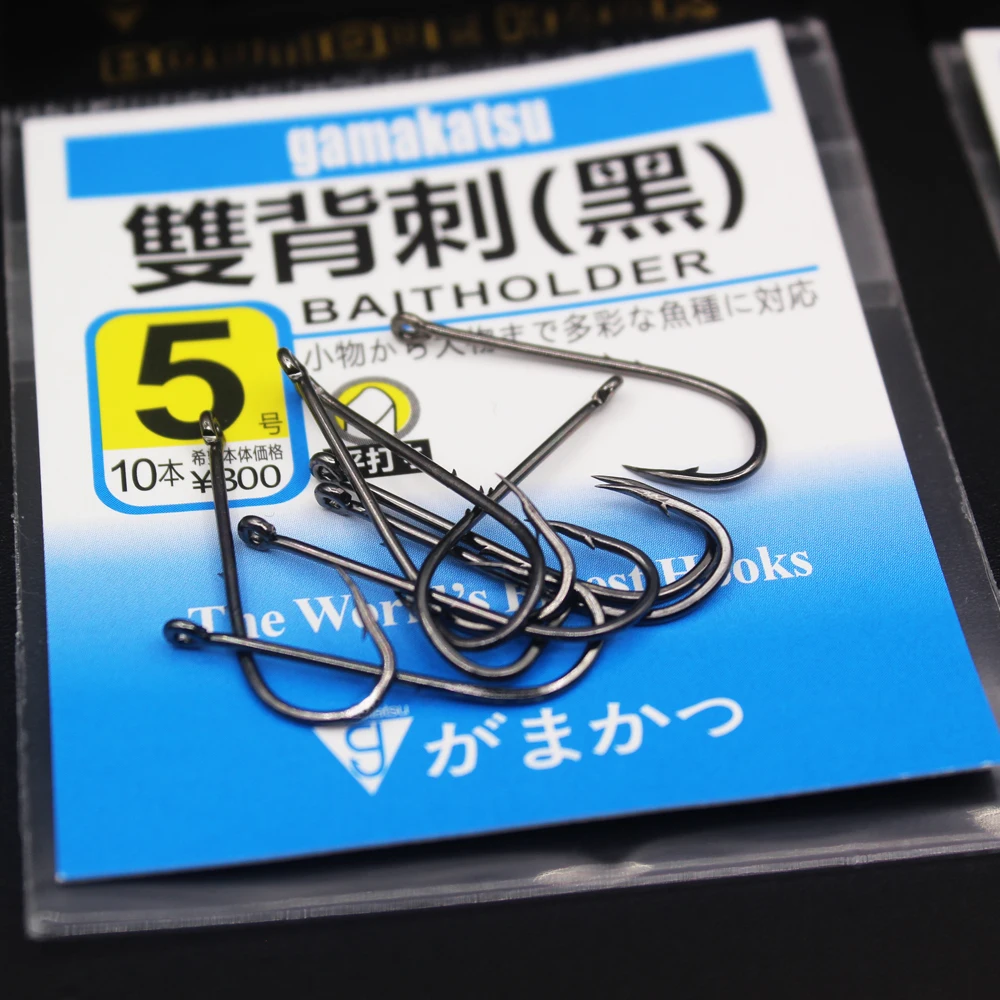 Gamakatsu-anzuelos de pesca Baitholder, tamaño #1/0-#14, anzuelos de pesca de carpa, anzuelo de púas grandes, anzuelos de sal de plantilla de alto carbono - imagen 4