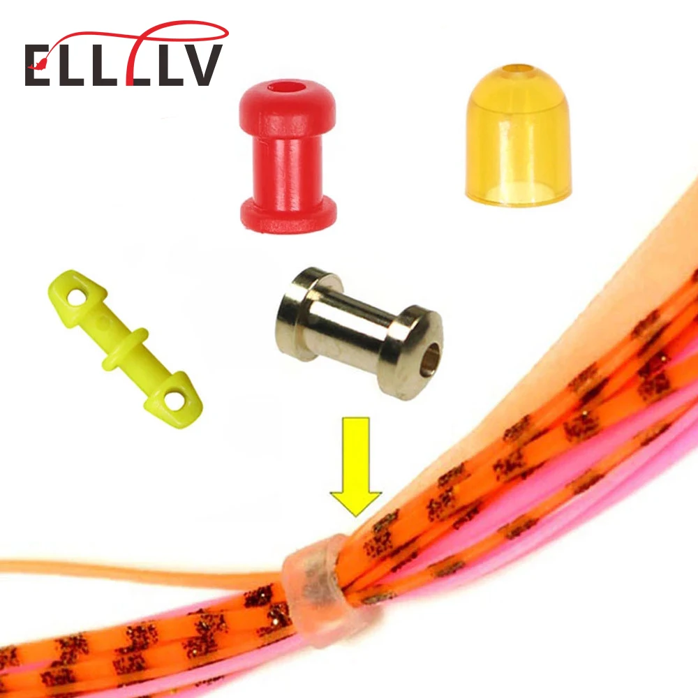 Piezas de deslizamiento de cobre/plástico, equipo de pesca de agua salada, faldas pargo y mula de goma, suministros de mantenimiento, 4 tipos, 50 unidades