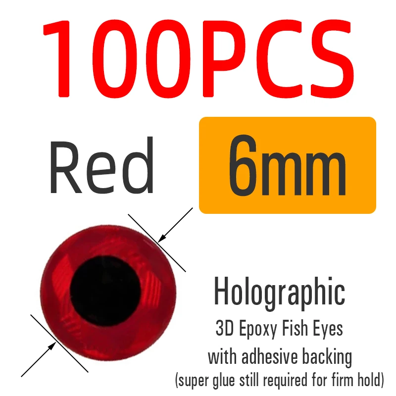 6mm Red 100pcs
