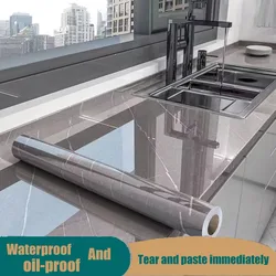 Papel tapiz autoadhesivo de mármol decorativo a prueba de moho e impermeable de 40cm, pegatina de pared para encimera de armario de baño y cocina