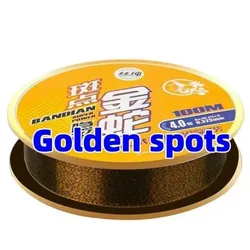 Línea fluorocarbono moteada oro para pesca de carpa