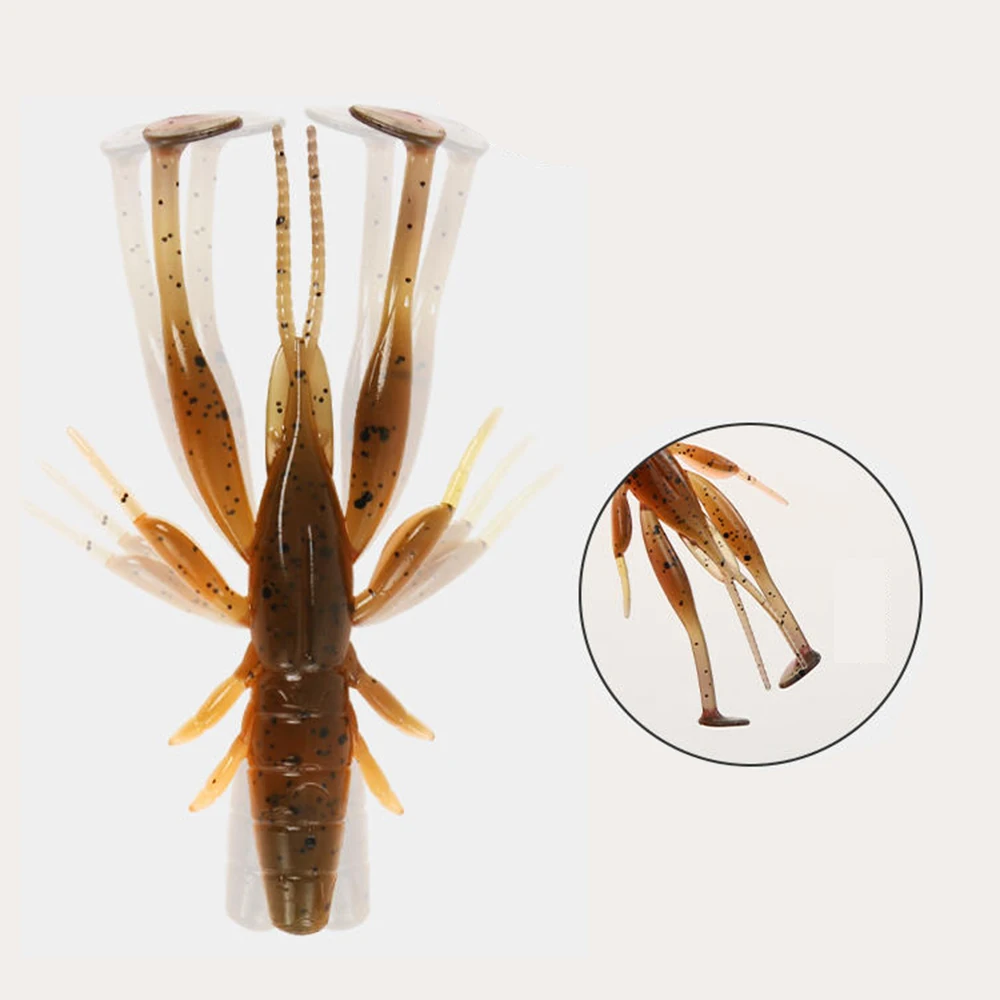 ZUKIBO-señuelo de camarón suave, cebo Artificial de langosta, cola de cangrejo, aparejo flotante Ned, aparejos de pesca de lubina y agua salada, 10 Uds. - imagen 4