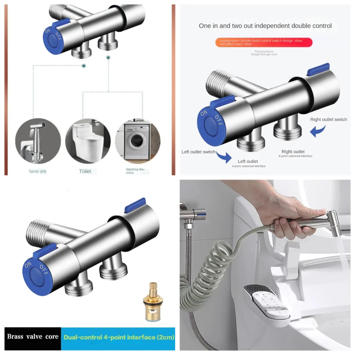 Juego de rociador de bidé de mano, pistola rociadora de acero inoxidable, ducha, inodoro de mano, grifo de bidé, rociador, boquilla de ducha, autolimpieza - imagen 5