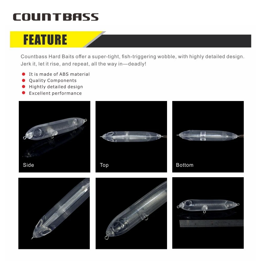 Countbass Popper flotante blanco liso – Señuelo de superficie - imagen 5