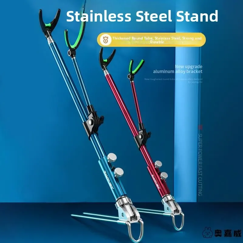 Varilla de fiing de acero inoxidable, soporte para pulsera, plataforma para pistola, soporte para poste de fiing de mano, accesorios para equipos de fiing, cámara para exteriores... - imagen 2