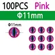 100pcs Pink 11mm