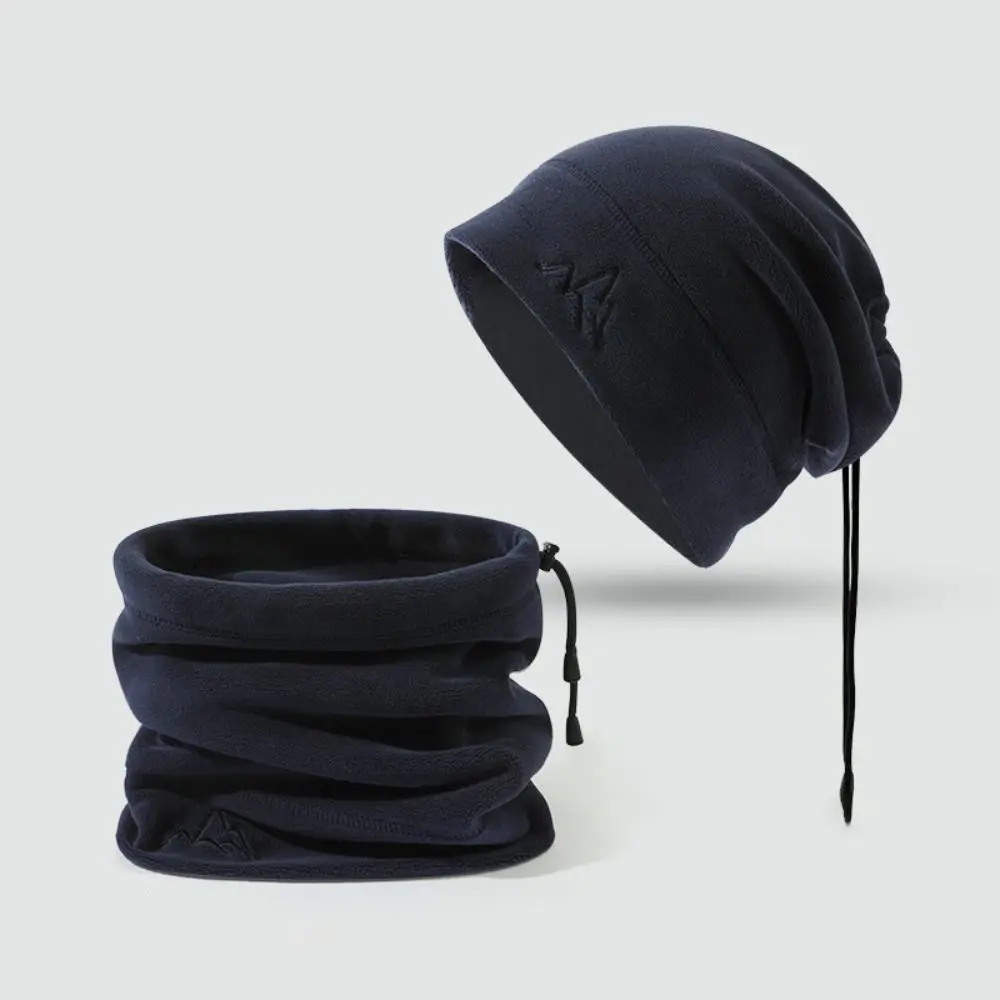 Manténgase cálido y elegante con nuestro set de balaclava azul marino y gorro