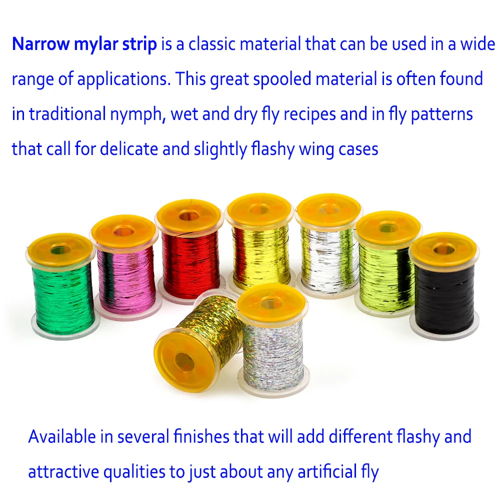 Bimoo-tira holográfica plana de 0,3mm /1mm para atar moscas, Tinsel de Mylar, Flash, para Flashback, Nymph Streamer, Teaser, moscas - imagen 5
