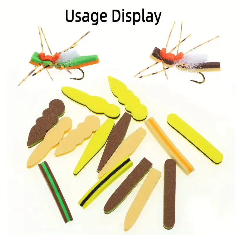Cuerpo de espuma para atado de moscas, cuerpo de tolva de espuma EVA, Material para atado de moscas DIY, accesorios flotantes para señuelos de pesca de lubina, trucha y mosca seca, 15 Uds. - imagen 3