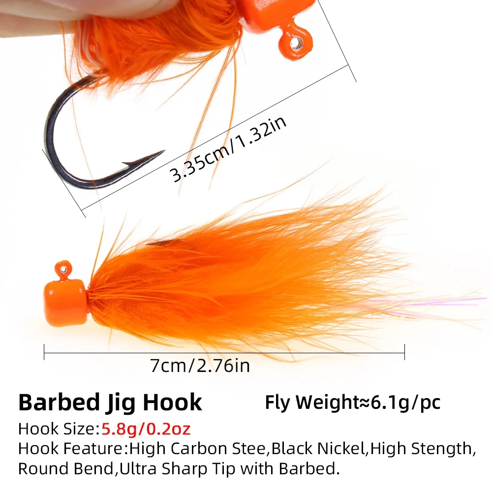 Wifreo 3 uds/6 uds pesca en hielo tipo de pez plantilla señuelo 5,8g/0,2oz plantillas de marabú pesca con mosca trucha lubina Pike Walleye Señuelos de pesca de salmón - imagen 3