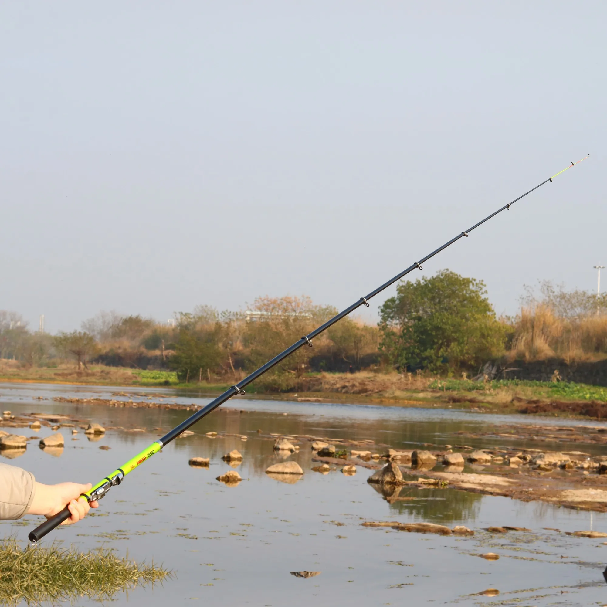 Caña de pescar telescópica JOSBY de 3,0 M, alimentador giratorio de carpa con mosca, Mini caña de pescar ultraligera de viaje de fibra de carbono para Pesca - imagen 2