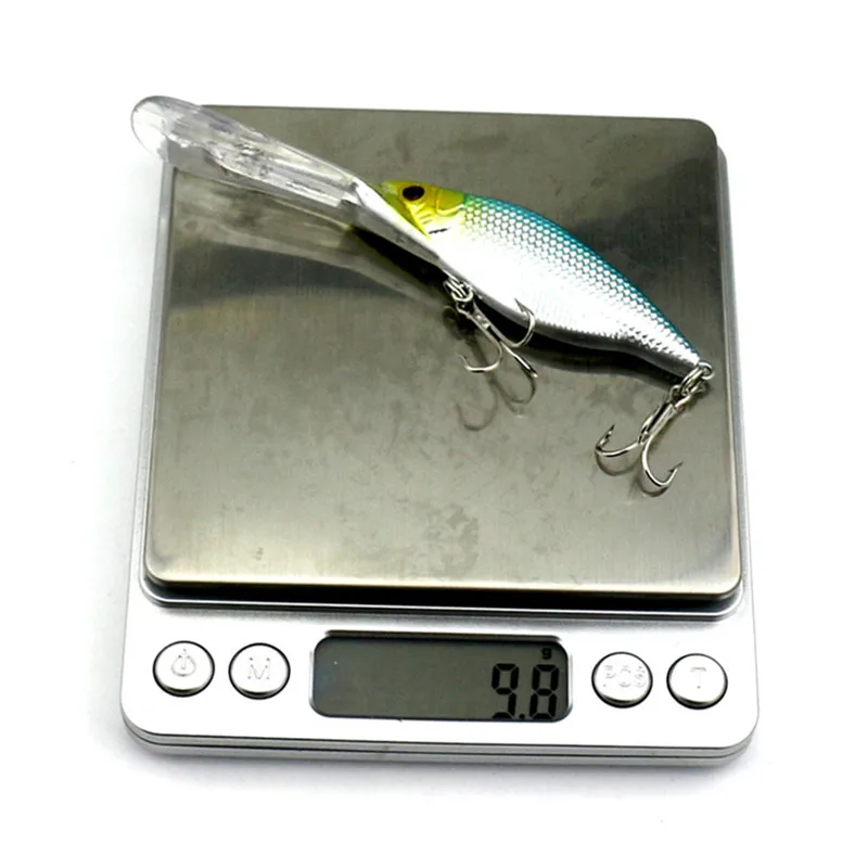 Señuelos de pesca de pececillo de plástico, 11,5 cm/9,6g, Wobblers duros, Crankbaits de buceo profundo, isca artificial wobbler pesca - imagen 5