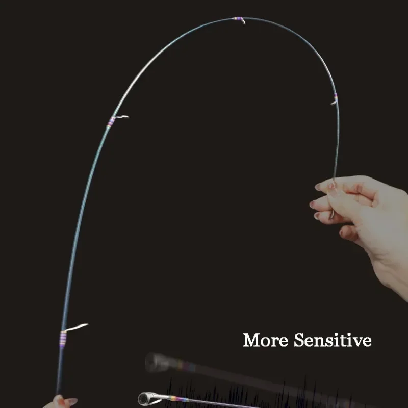 Caña de pescar ultraligera de fibra de carbono, señuelo 1-8g línea 2-6lb, punta de varilla UL con anillo guía FUJI, caña de pescar para trucha, caña giratoria - imagen 5