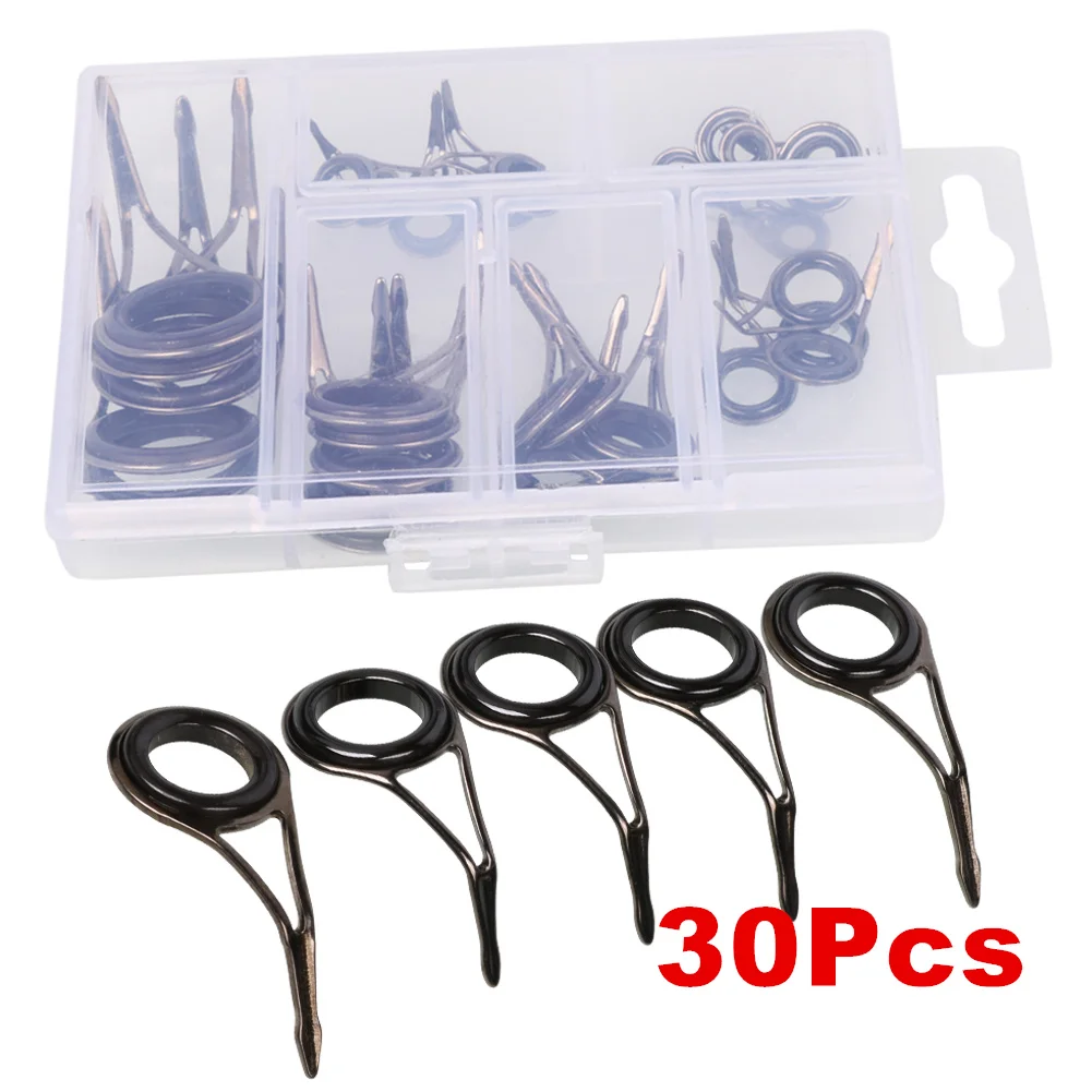 Kit de reparación de guías de caña de pescar, anillos de ojos DIY, marcos de acero inoxidable, puntas, Kit de reparación de guía de caña de pescar superior - imagen 4