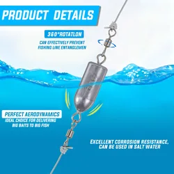 Plomada de pesca Sougayilang con eslabón giratorio – Carpa y lubina