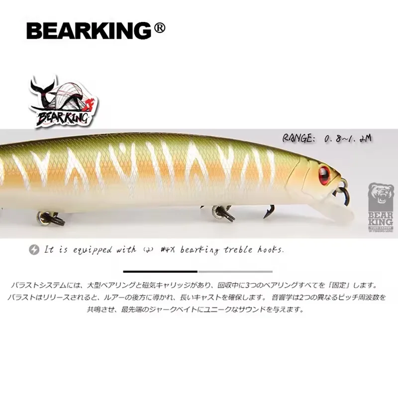 BEARKING 14cm 22g nuevo equipo de pesca caliente Shone señuelos Minnow manivela sistema de peso de tungsteno Wobbler cebo Isca Artificial - imagen 5