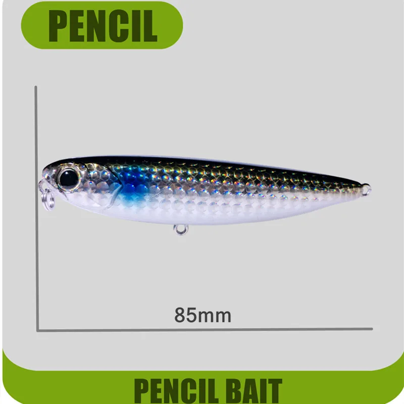 GRS nuevo 85mm 12g cebo tipo lápiz Topwater flotante Stickbait caminar el perro señuelo de Pesca lubina trucha Wobblers Isca Pesca Artificial - imagen 2