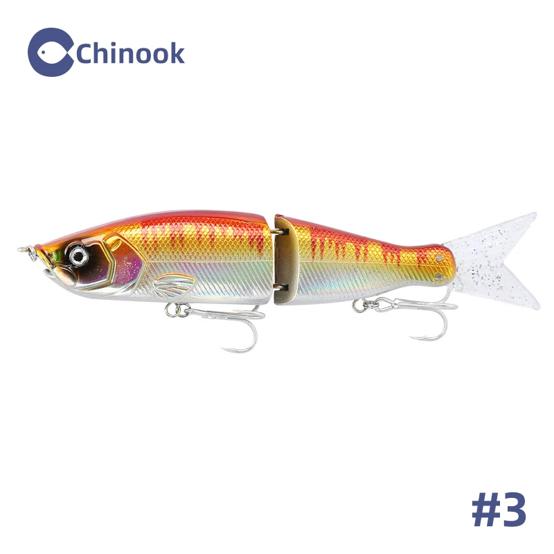 Chinook-señuelo de pesca de 170mm, 56g, Wobblers de pececillos articulados, cuerpo ABS con cola suave, SwimBaits, señuelo suave para lucio y lubina - imagen 5