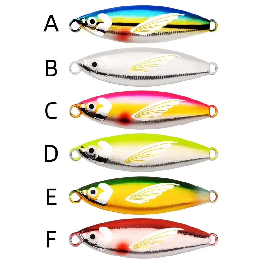 Señuelo de pesca de agua salada, anzuelo de Metal fundido a tierra, cuchara Jigging, aparejo de cebo Artificial, 30G-120G, gota lenta, 1 unidad - imagen 3