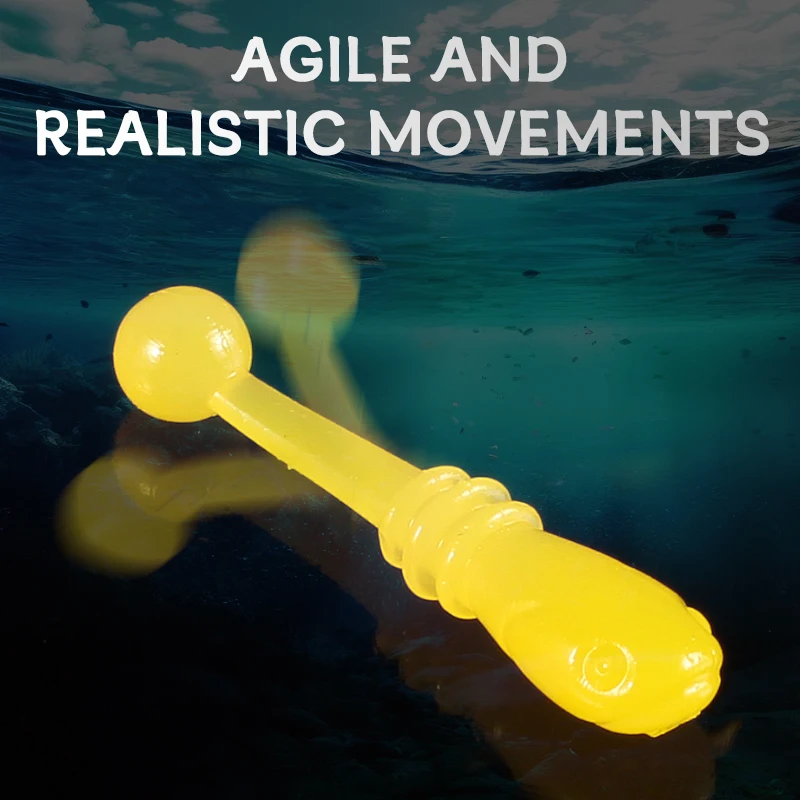 Cebo suave supercontinente, nuevo cebo blanco, 2cm/50 Uds., Señuelos de pesca que se hunden, cebo tremor, señuelo de pesca suave, señuelo de gusanos de pescado - imagen 5