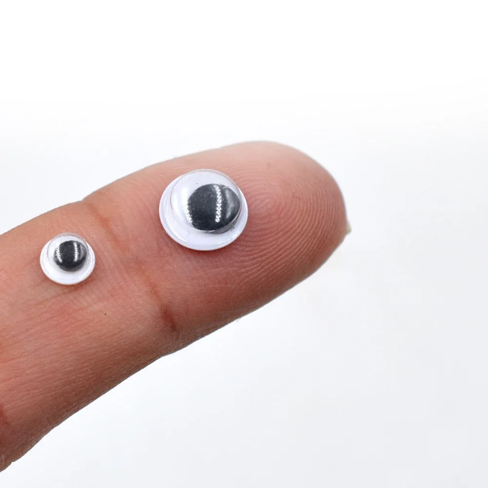 MNFT 100 Uds 6mm/8mm ojos de señuelo de pesca 3D ojos de muñeca móviles negros Material de atado de moscas ojo holográfico accesorios de pesca DIY - imagen 3