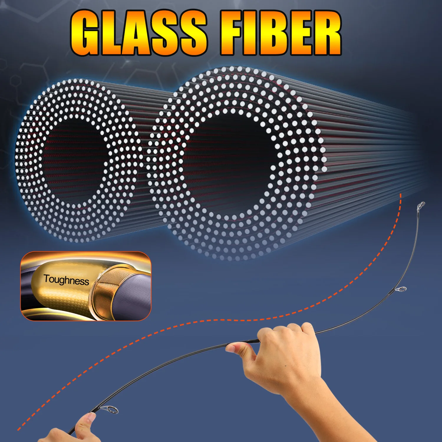 Sougayilang Caña de pescar de 2 secciones Mango de corcho de potencia media Guías de acero Apto para viajes Gran regalo para vacaciones Día del padre - imagen 4