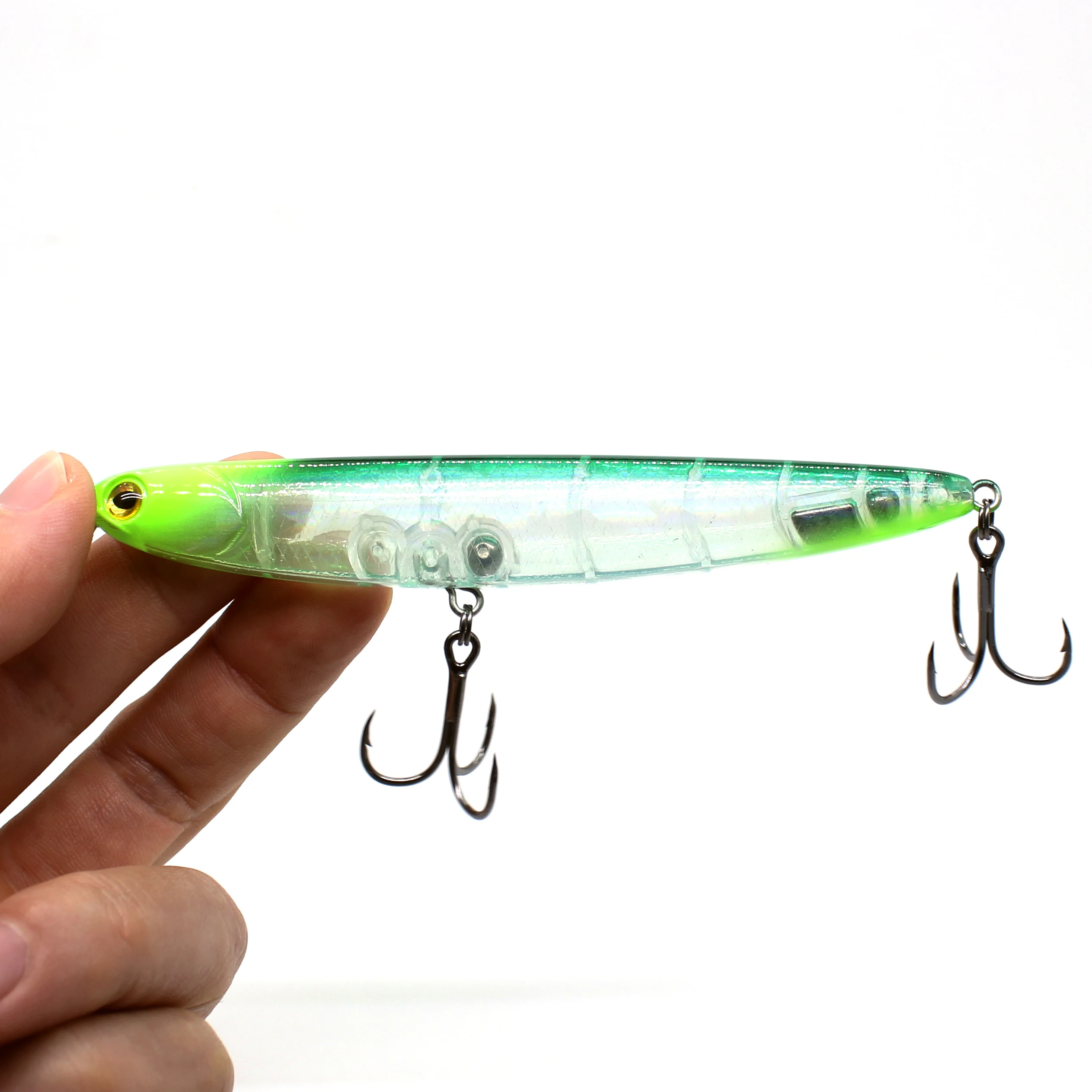 AOCLU-Cebo duro para pesca, lápiz flotante, sonajero de pececillo, sonajero poco profundo, pececillo, agua dulce, pesca de lubina, 105mm, 13,9G - imagen 5