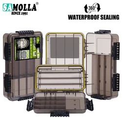 SAMOLLA nueva caja grande impermeable para aparejos de pesca, anzuelo de pesca, señuelo, caja de almacenamiento de cebo, accesorios portátiles para aparejos de pesca