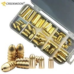 50 unids/caja plomo de cobre peso de hundimiento rápido DIY señuelo accesorios de cebo 1,8/3,5/5/7/10g Material de cobre pesca