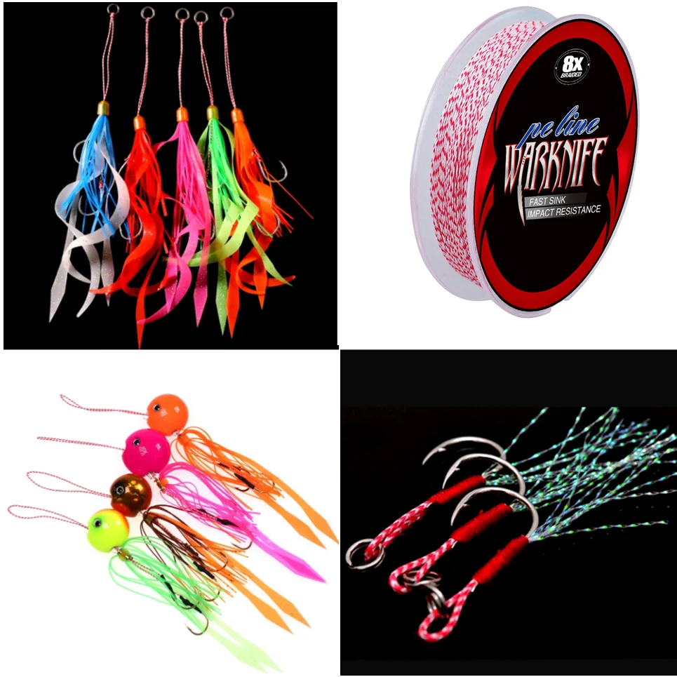 Warknife-Línea de anzuelos de asistencia trenzados, 8 hebras, 100M, 150M, 200M, 130-300LB - imagen 3