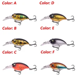Señuelo de pesca con manivela, 5,8 cm, 6g, sonajero, pececillo, Wobbler con anzuelo, cebo duro Artificial para Lucio, aparejos de pesca Crankbait, 1 ud.
