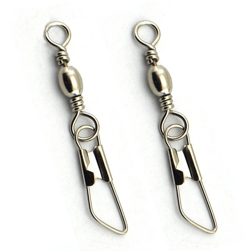 Conector de pesca giratorio de acero inoxidable, 24-36 unids/lote, Pin de rodamiento, señuelo de anzuelo, accesorios de aparejos giratorios con caja - imagen 4