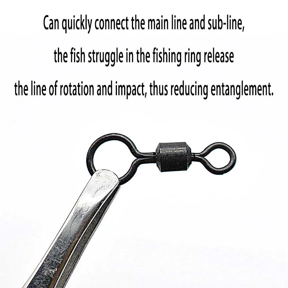 MNFT-Lote de 25 unidades de pesca de carpa, aparejos de pesca de ojos grandes, giratorios, negro mate, Terminal de ojo grande, aparejo para helicóptero - imagen 4