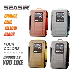 SEASIR-caja de aparejos de pesca de doble cara, caja de plástico para almacenamiento de señuelos, múltiples compartimentos, accesorios de pesca