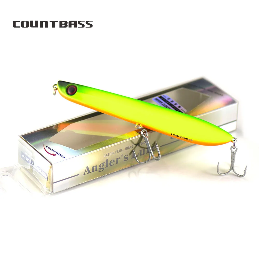 Countbass superficie Topwater señuelo de pesca Popper Stick cebo lubina Leurre Peche lápiz cebo duro Señuelos de agua salada 123mm 17g