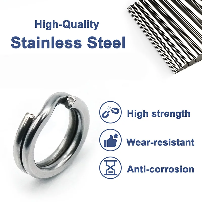 Sea.Yolo 50 Uds. Anillos de señuelo reforzados, conectores de anillos divididos de pesca para cebo CrankHard, accesorios de pesca de acero inoxidable - imagen 4